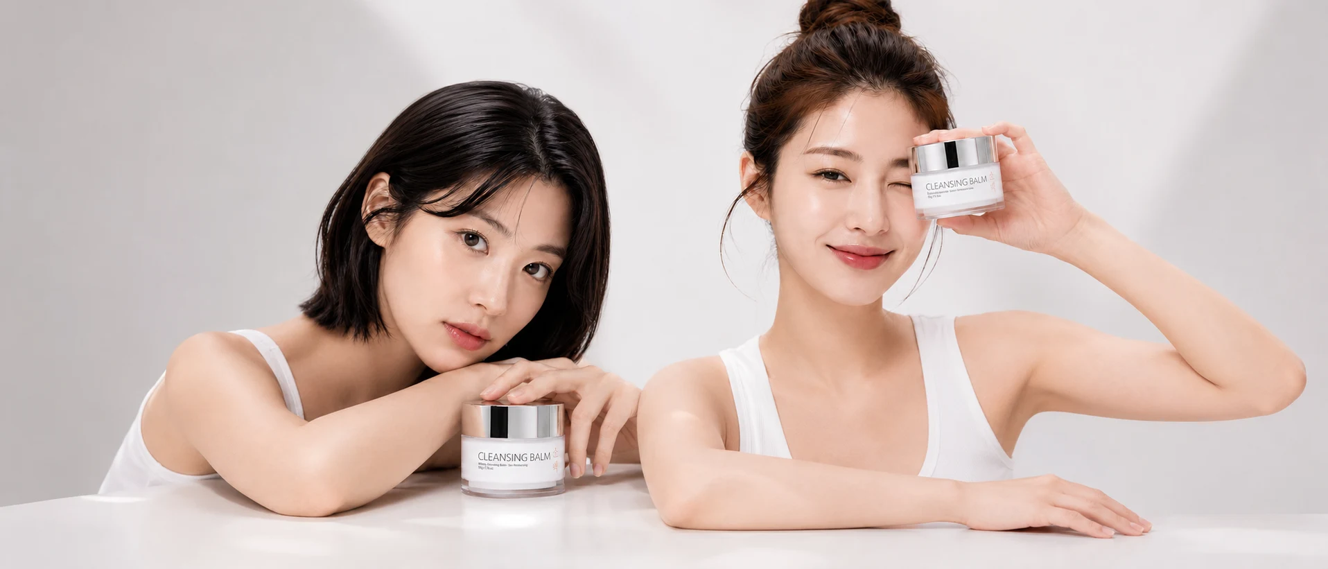 Two models with SOBAE Cleansing Balm