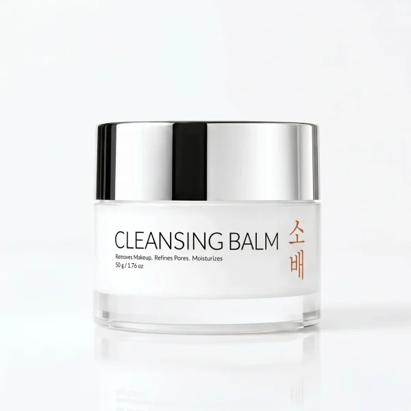 Cleansing Balm skincare jar on a white background